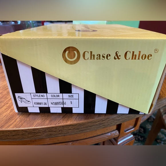 Chase Chloe Kimmy Orange T Strap Retro Vintage Pump Heel. NIB 8 - Picture 5 of 11